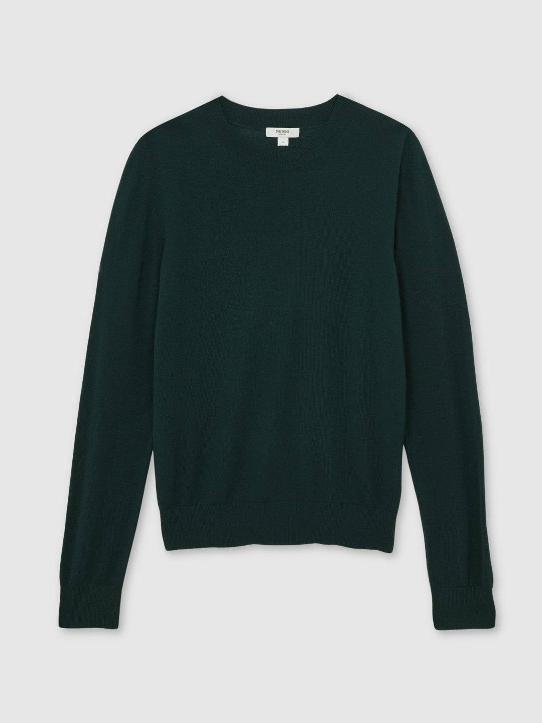 Merino Wool Crew-Neck Jumper in Green | Reiss Women Featured