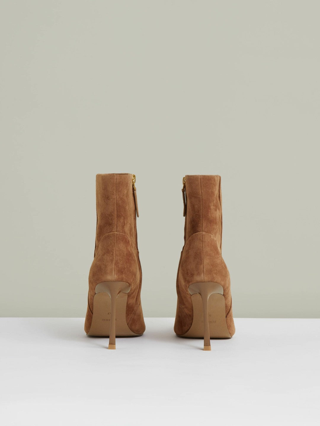 Suede High Heeled Ankle Boots in Tan | Reiss Women Trending