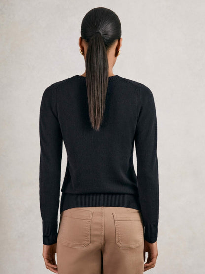 Wool-Blend Open-Stitch Jumper with Cashmere in Navy | Reiss Women Popular
