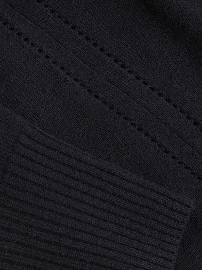 Wool-Blend Open-Stitch Jumper with Cashmere in Navy | Reiss Women Popular