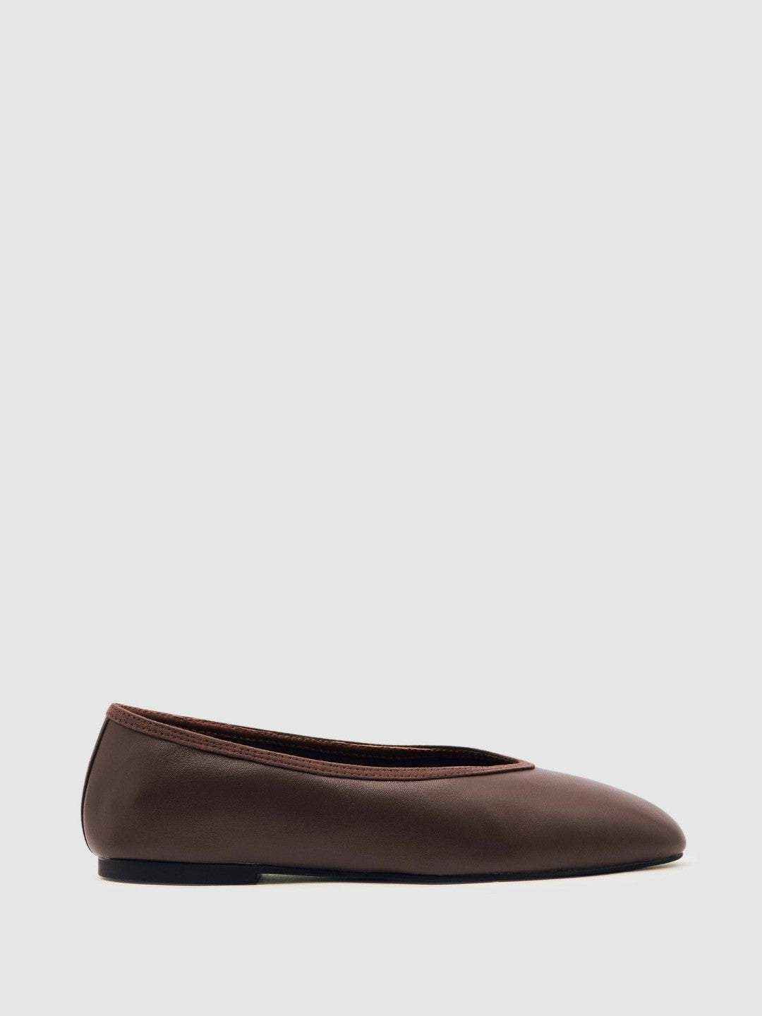 Nappa Leather Ballet Flats in Brown | Reiss Women New