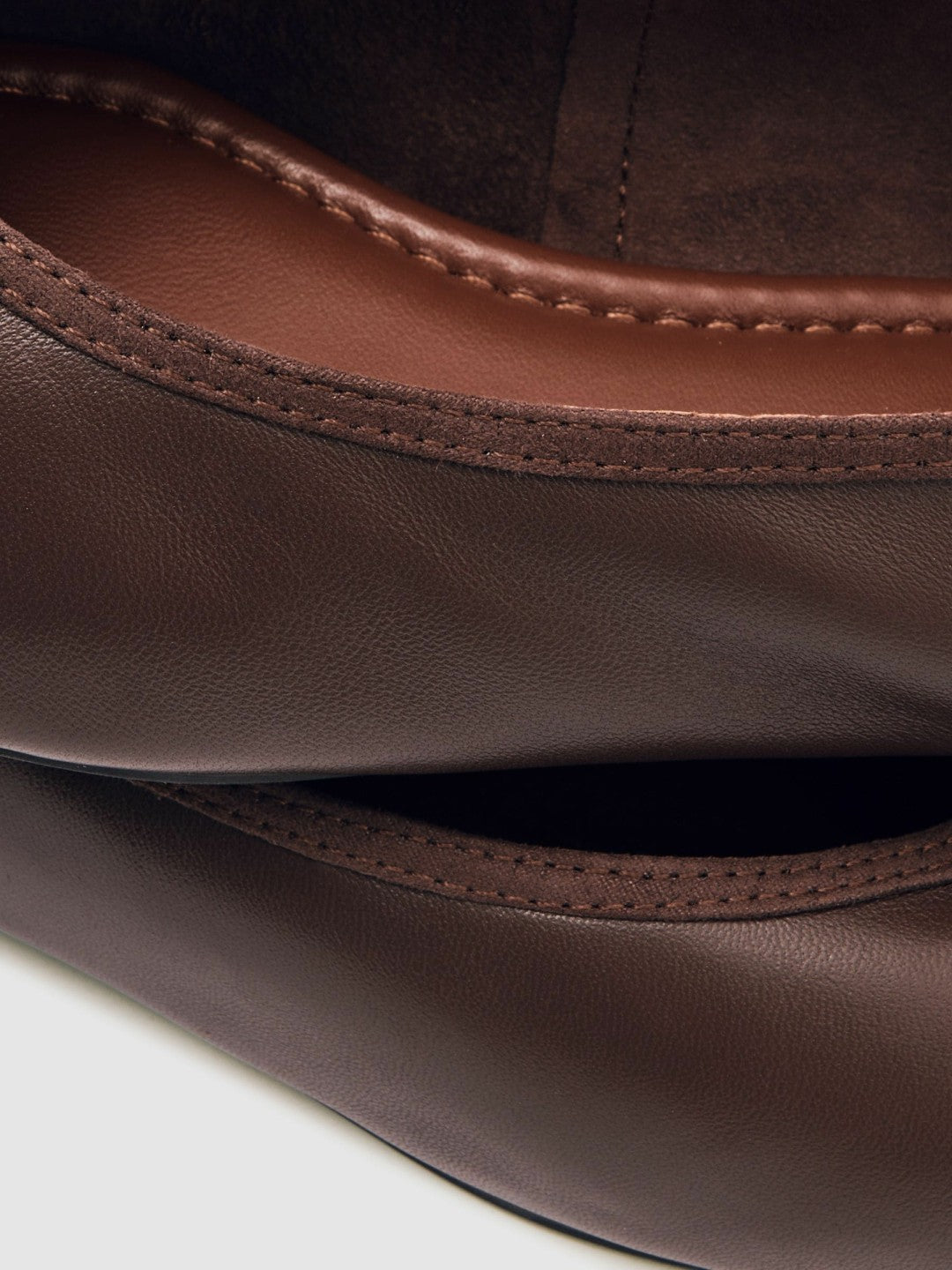 Nappa Leather Ballet Flats in Brown | Reiss Women New