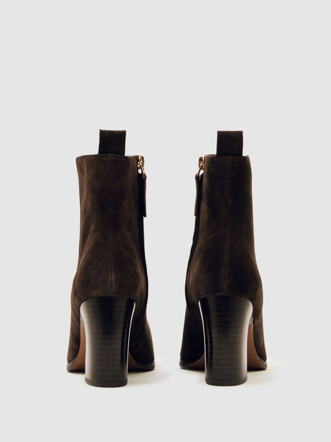 Suede Block-Heel Ankle Boots in Chocolate | Reiss Women Featured