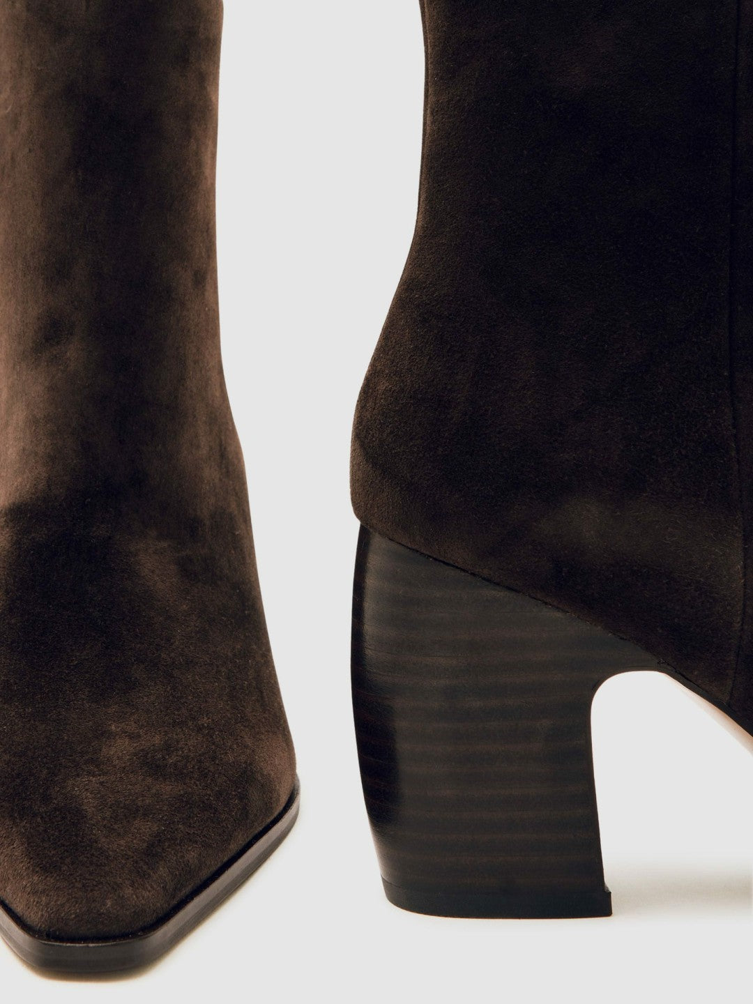Suede Block-Heel Ankle Boots in Chocolate | Reiss Women Featured