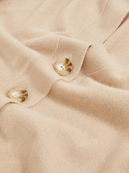 Wool-Blend Fitted Cardigan With Cashmere in Neutral | Reiss Women Premium