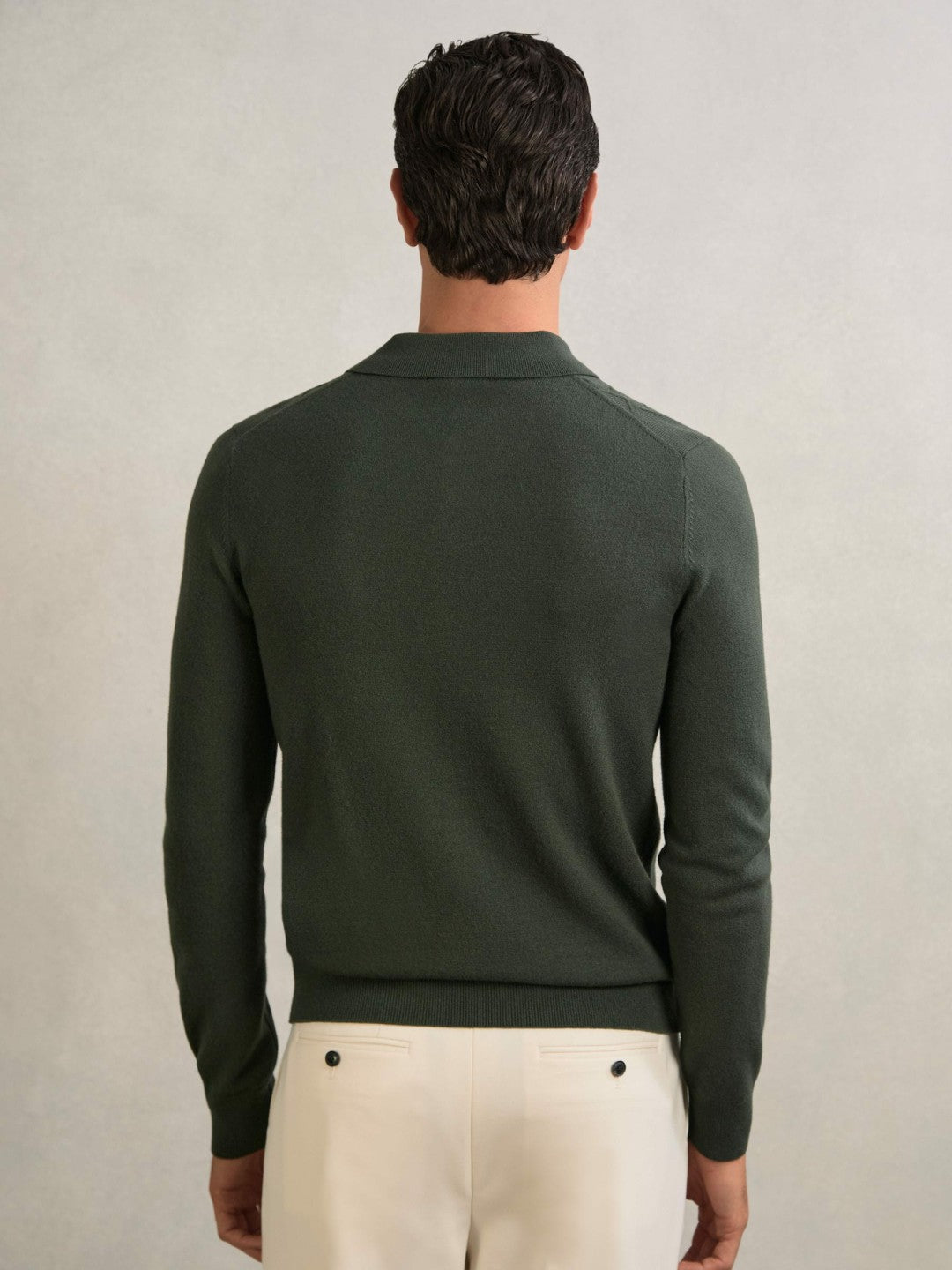 Wool V-Stitch Button-Through Cardigan in Forest Green | Reiss Men Recommended