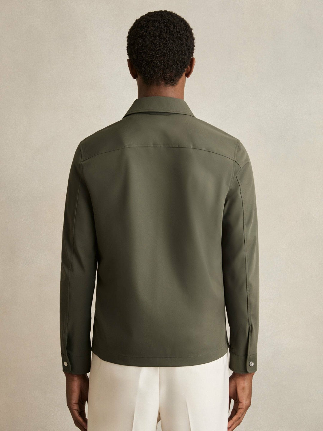 Technical Zip-Through Overshirt in Green | Reiss Men Best Seller