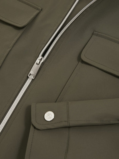 Technical Zip-Through Overshirt in Green | Reiss Men Best Seller