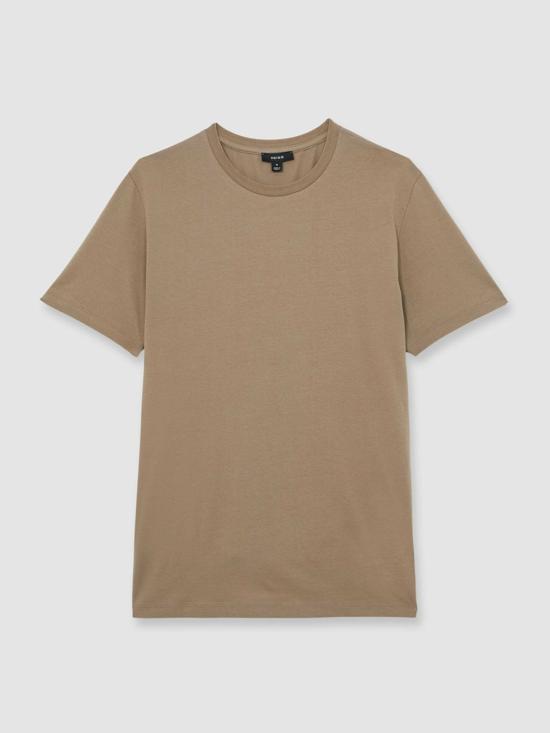 Cotton Crew Neck T-Shirt in Light Taupe Brown | Reiss Men Signature