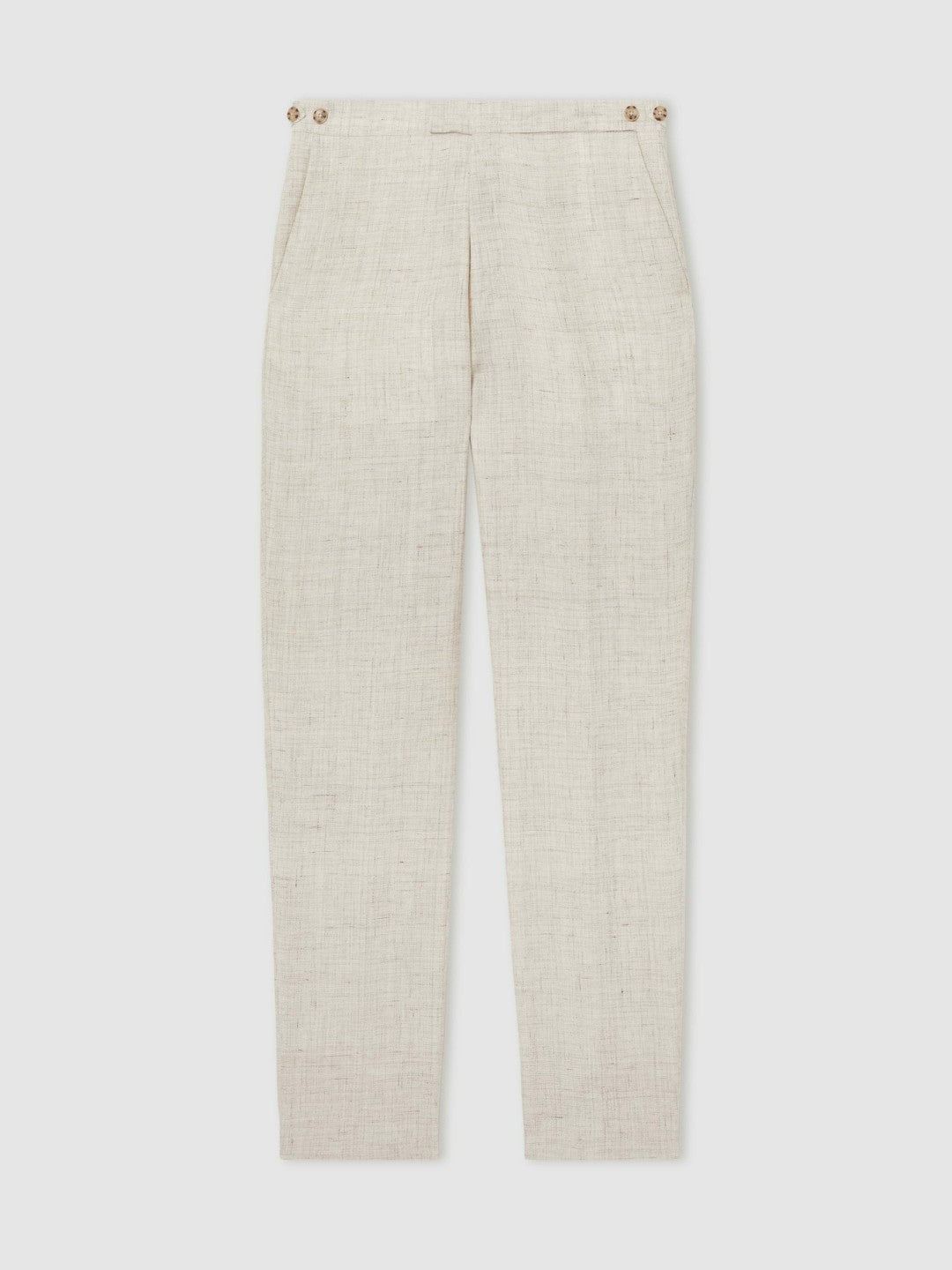 Linen-Cotton Slim-Fit Suit Trousers in Stone | Reiss Men Featured