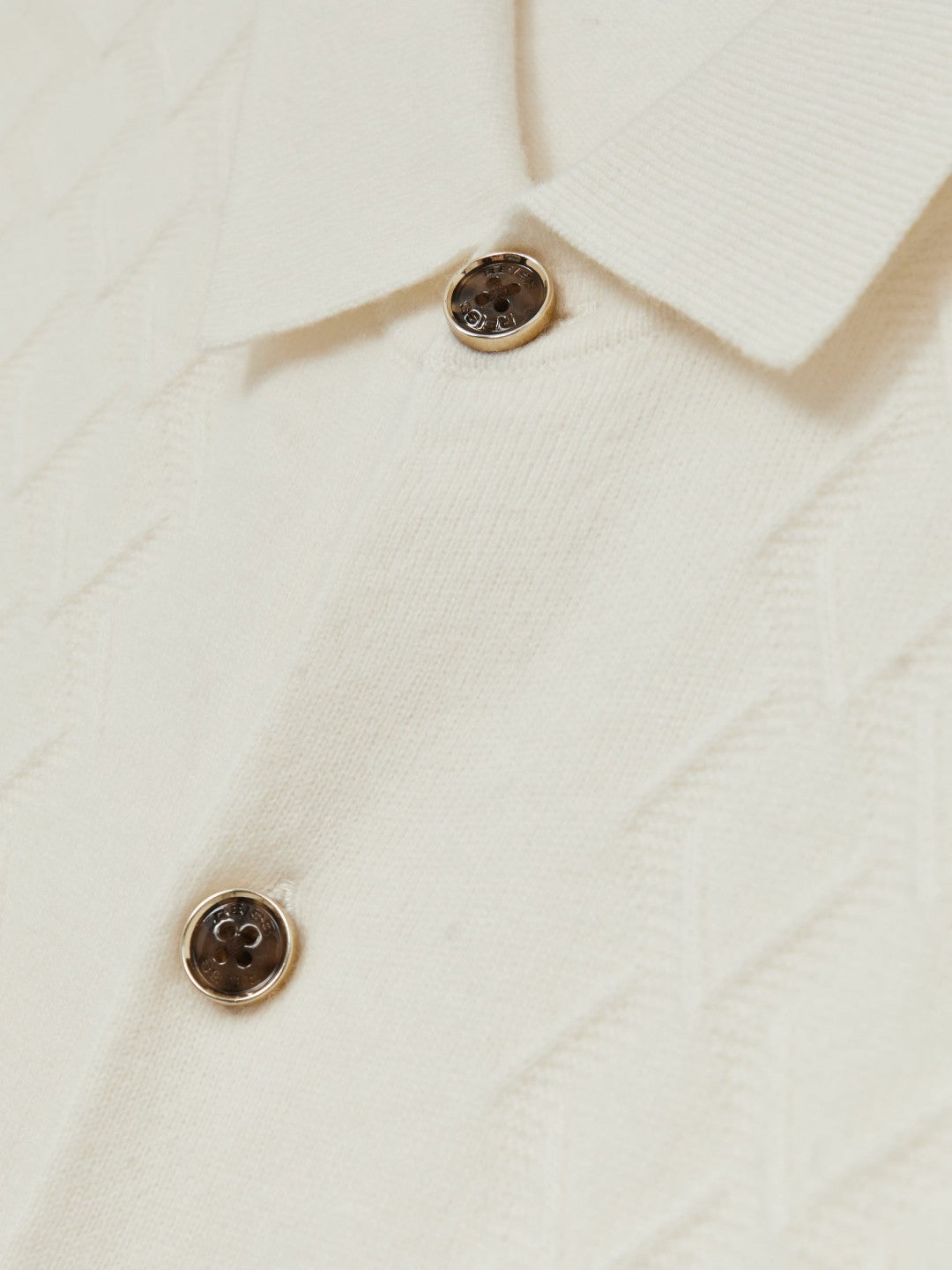 Wool V-Stitch Button-Through Cardigan in Off White | Reiss Men Featured