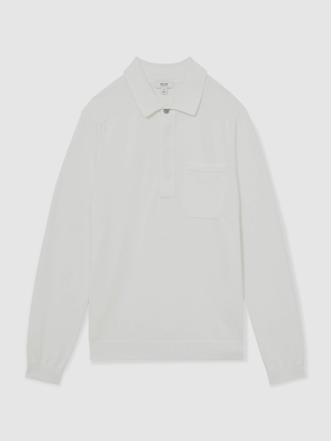 Cotton Concealed Placket Polo Shirt in White | Reiss Men Recommended