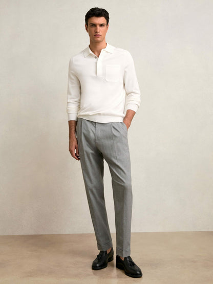 Cotton Concealed Placket Polo Shirt in White | Reiss Men Recommended