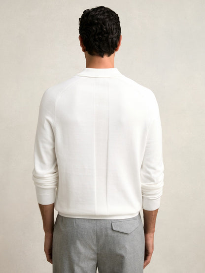 Cotton Concealed Placket Polo Shirt in White | Reiss Men Recommended