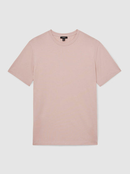 Cotton Crew Neck T-Shirt in Soft Pink | Reiss Men Premium