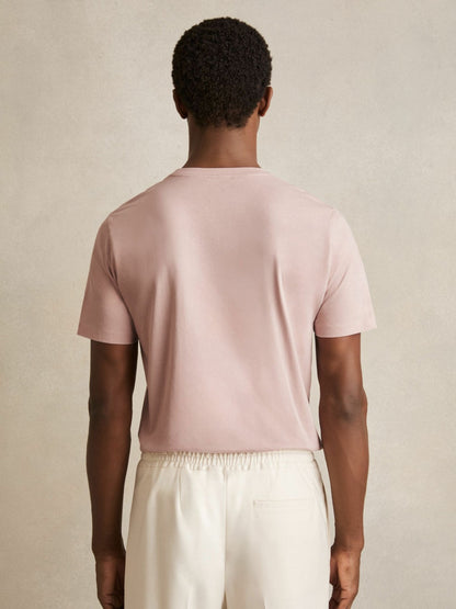 Cotton Crew Neck T-Shirt in Soft Pink | Reiss Men Premium