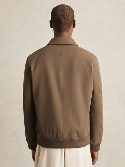 Technical Button Through Jacket in Chestnut Brown | Reiss Men Premium