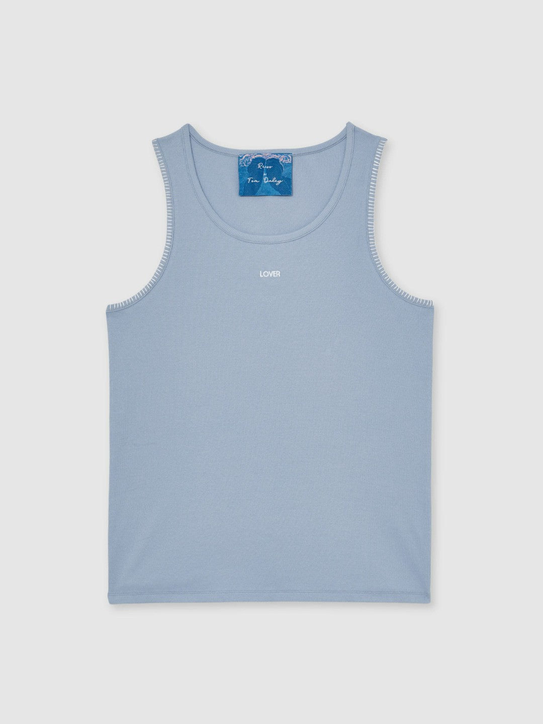 | Tom Daley Cotton Lover Vest with Stretch in Soft Blue | Reiss Men Popular
