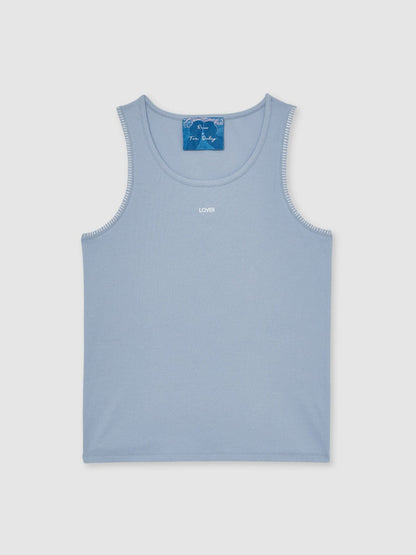 | Tom Daley Cotton Lover Vest with Stretch in Soft Blue | Reiss Men Popular