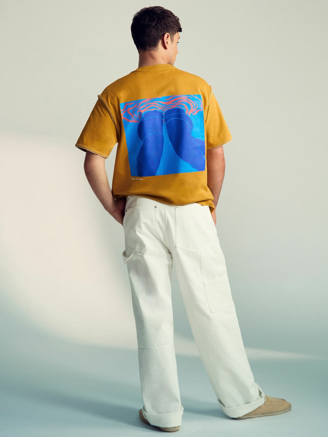 | Tom Daley Graphic-Print T-Shirt in Yellow | Reiss Men Exclusive