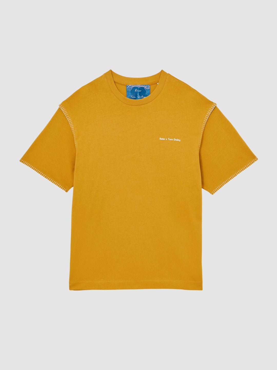 | Tom Daley Graphic-Print T-Shirt in Yellow | Reiss Men Exclusive