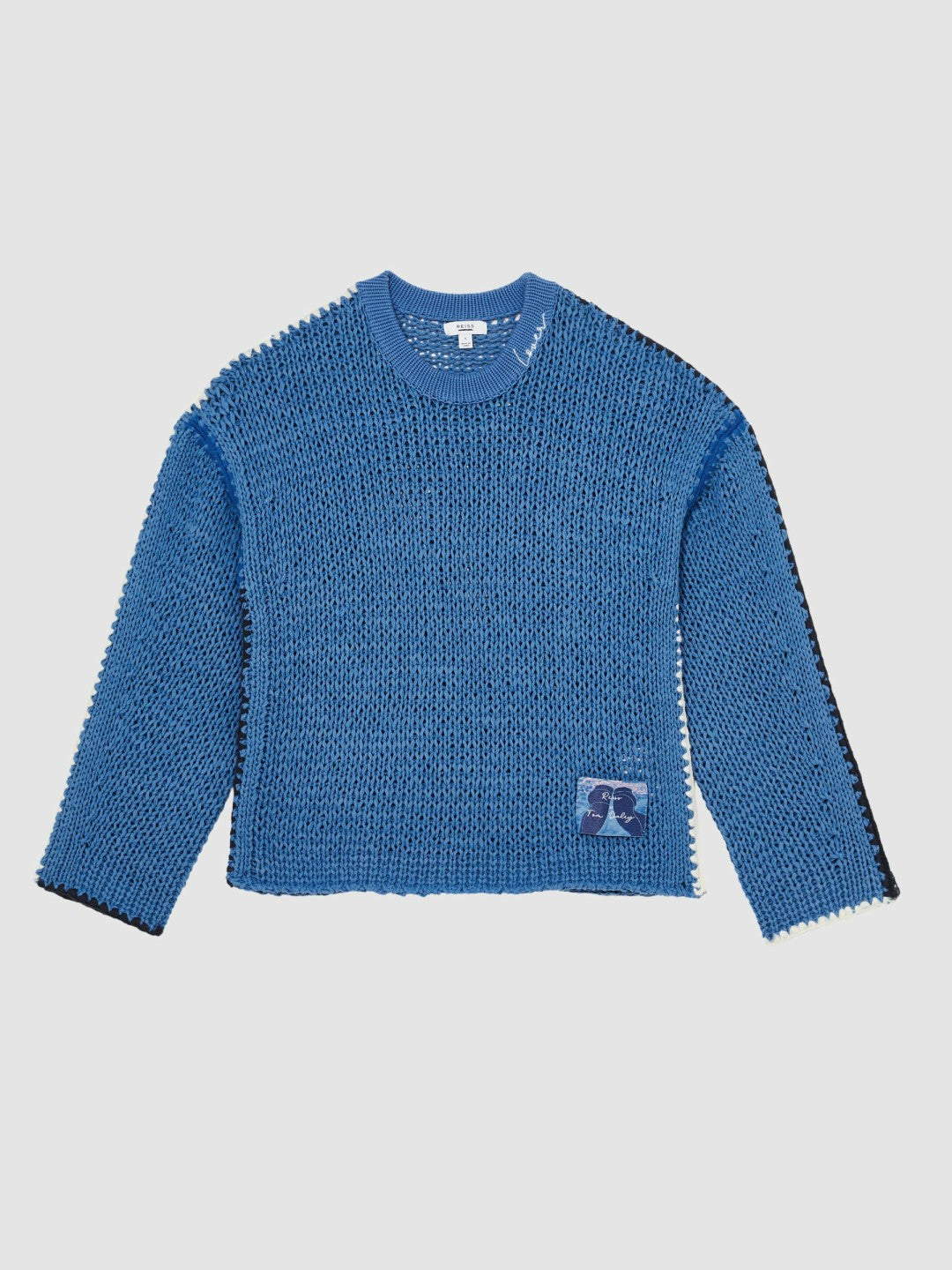 | Tom Daley Chunky Knit Jumper in Soft Blue | Reiss Men Signature