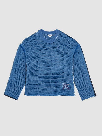 | Tom Daley Chunky Knit Jumper in Soft Blue | Reiss Men Signature
