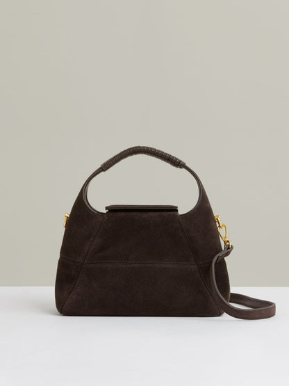 Suede Shoulder Bag in Chocolate | Reiss Women Trending