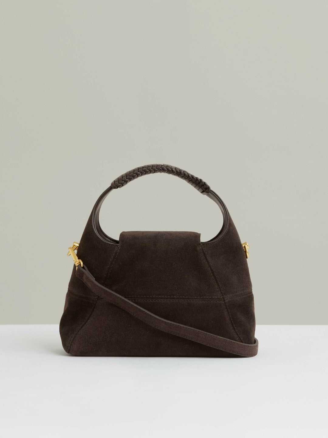 Suede Shoulder Bag in Chocolate | Reiss Women Trending