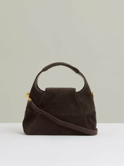 Suede Shoulder Bag in Chocolate | Reiss Women Trending
