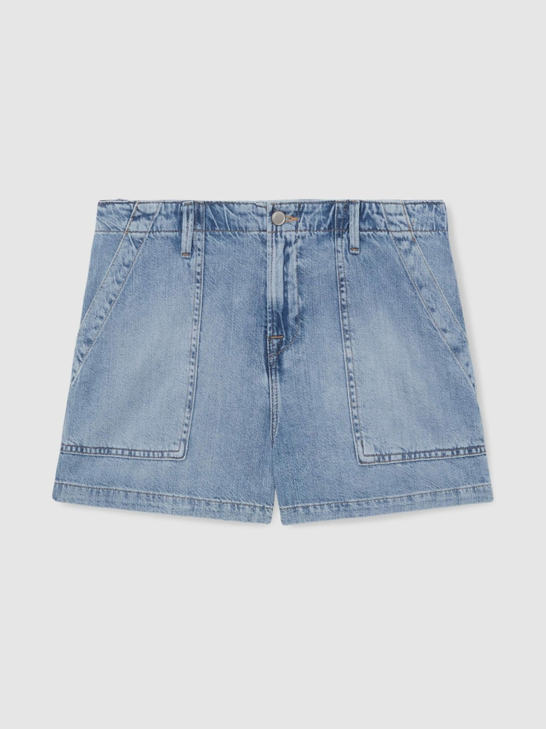 Good American Denim Shorts With Linen in Indigo Blue | Reiss Women Premium