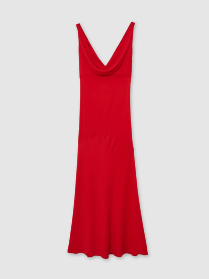 Cowl-Neck Sleeveless Maxi Dress in Red | Reiss Women Recommended
