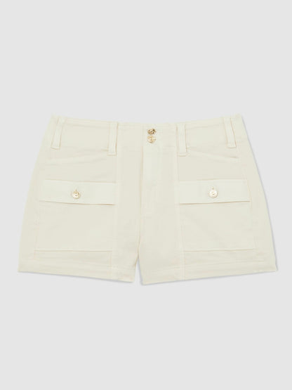 Paige Cargo Shorts in Cream | Reiss Women Signature