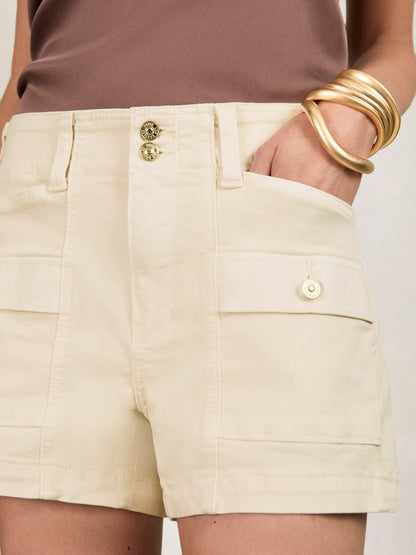Paige Cargo Shorts in Cream | Reiss Women Signature