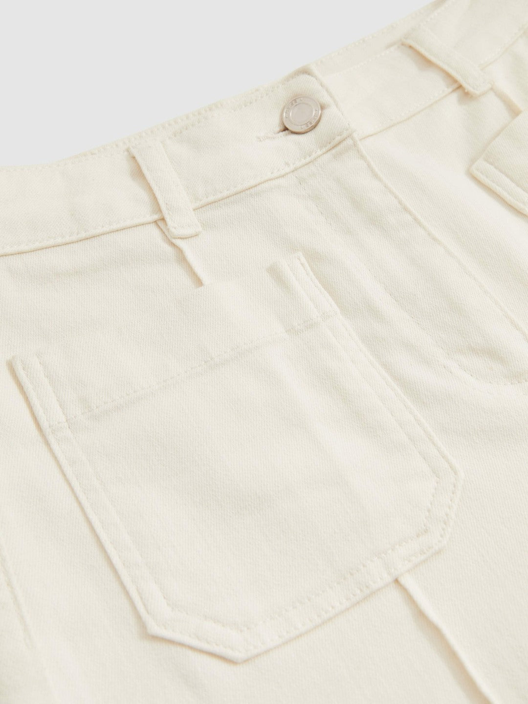 Petite Patch-Pocket Flared Jeans in Ecru | Reiss Women New