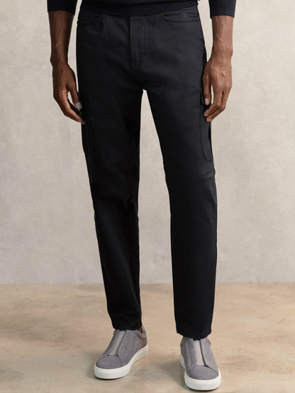 Cotton-Lyocell Cargo Trousers in Navy | Reiss Men Popular