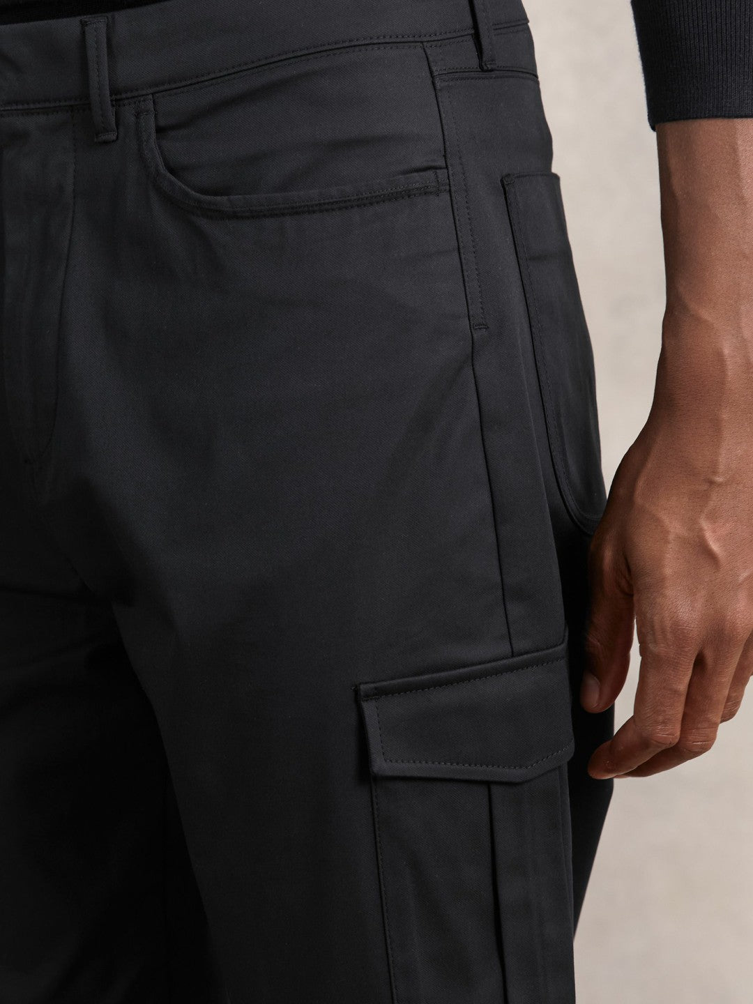 Cotton-Lyocell Cargo Trousers in Navy | Reiss Men Popular