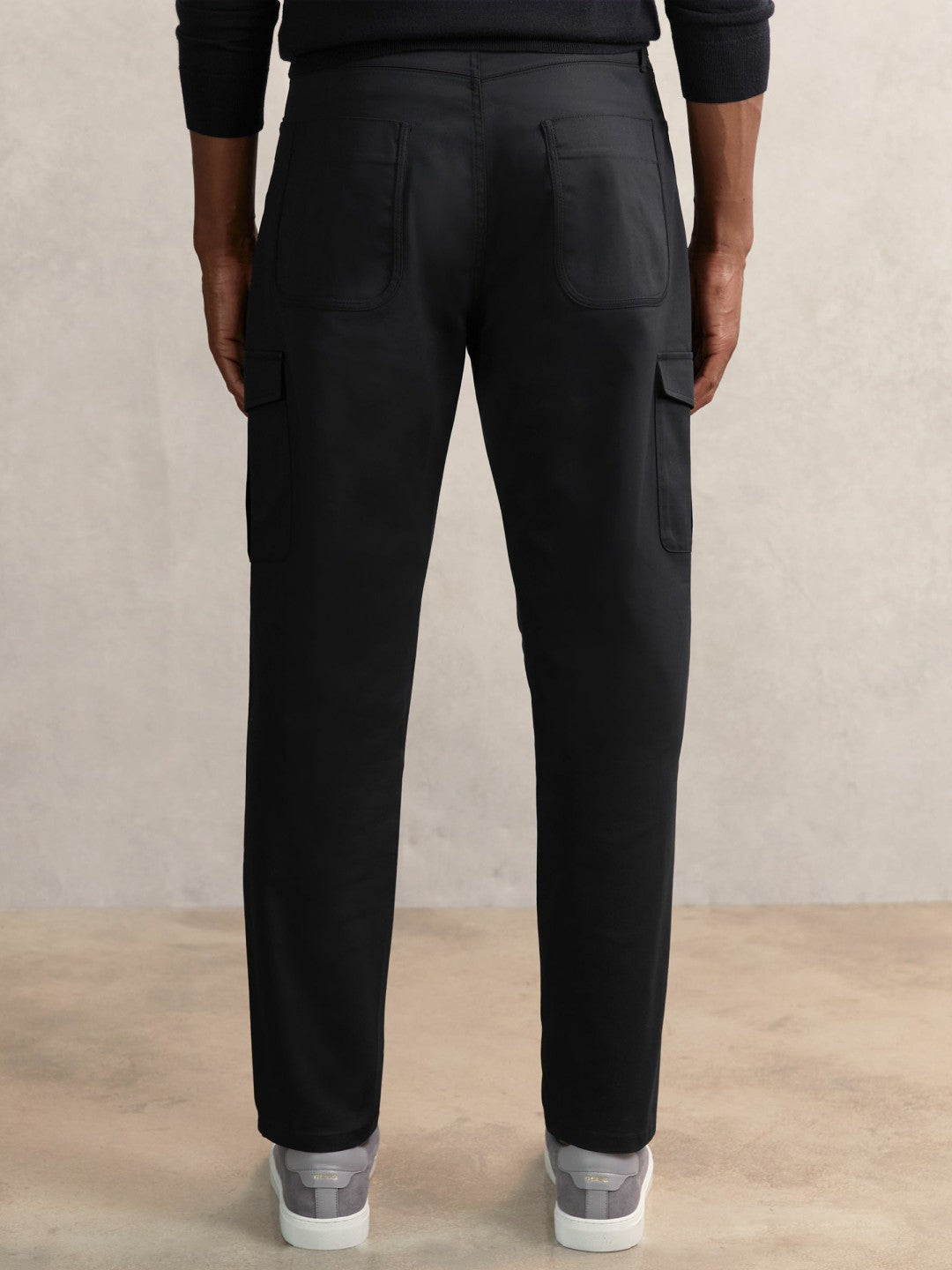 Cotton-Lyocell Cargo Trousers in Navy | Reiss Men Popular