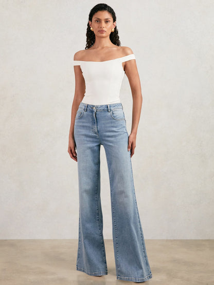 Scuba Corset Bodysuit in White | Reiss Women Signature