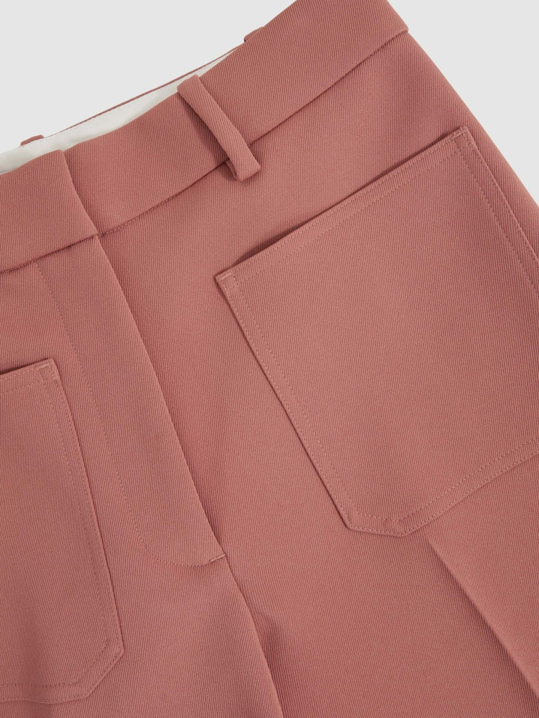 Twill Patch-Pocket Flared Trousers in Pink | Reiss Women Trending