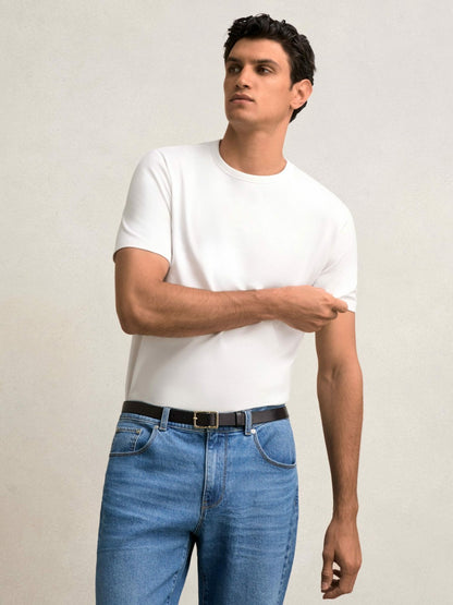 Stretch-Cotton Crew-Neck T-Shirt in White | Reiss Men New