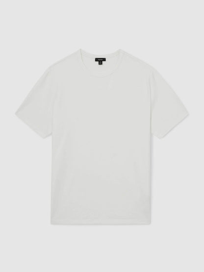 Stretch-Cotton Crew-Neck T-Shirt in White | Reiss Men New