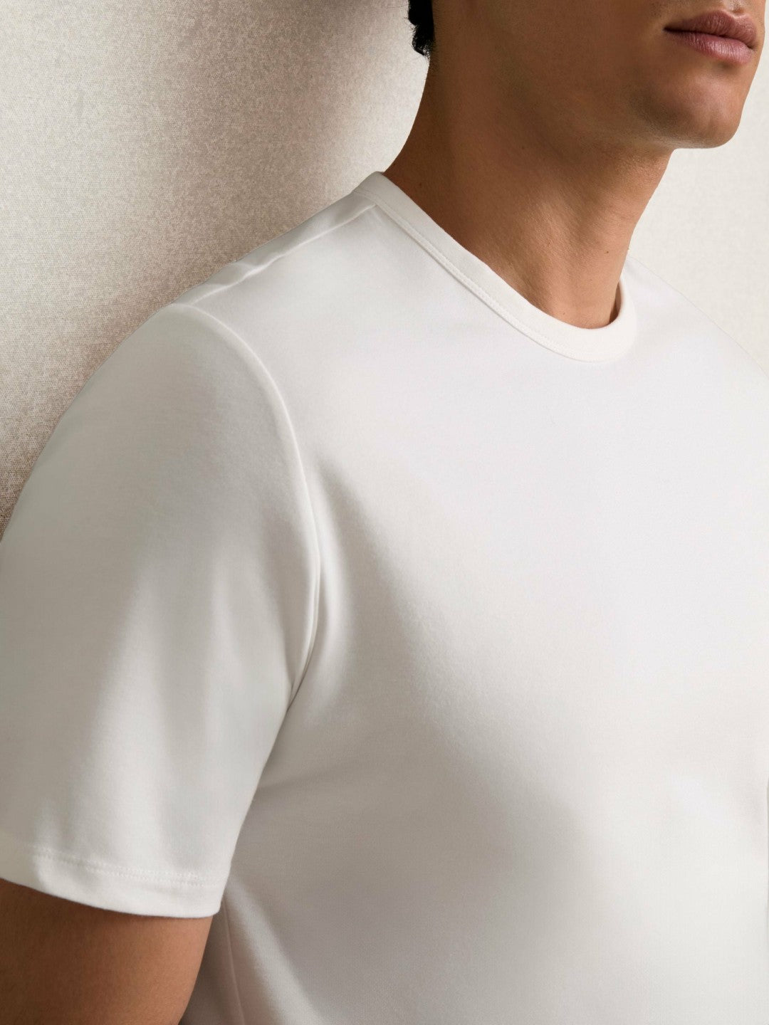 Stretch-Cotton Crew-Neck T-Shirt in White | Reiss Men New