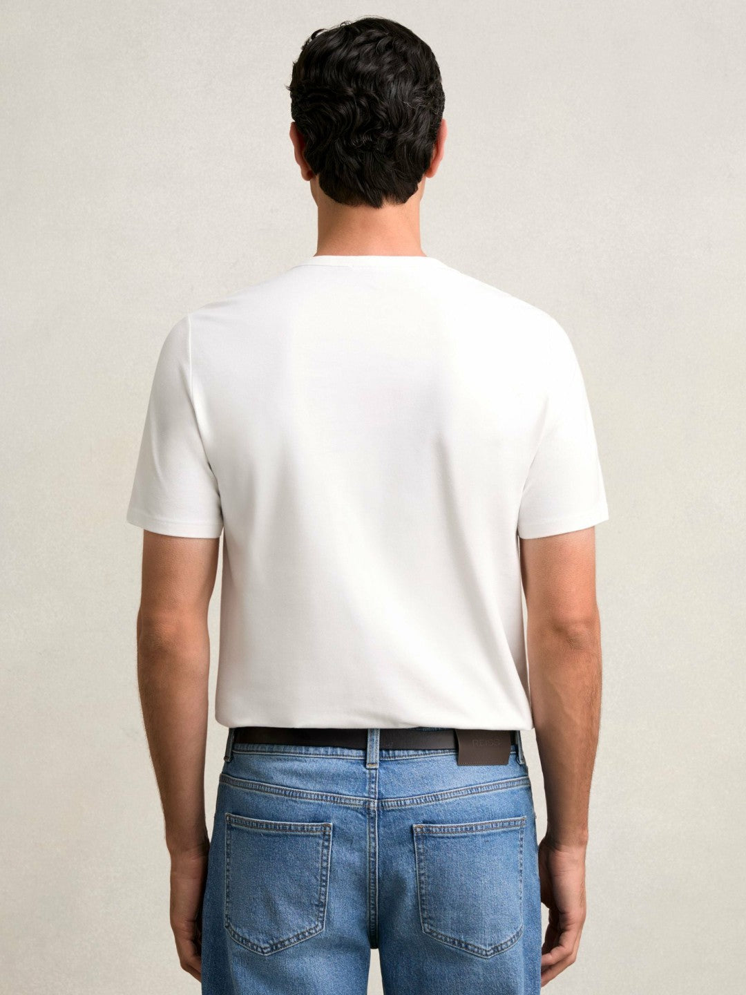Stretch-Cotton Crew-Neck T-Shirt in White | Reiss Men New