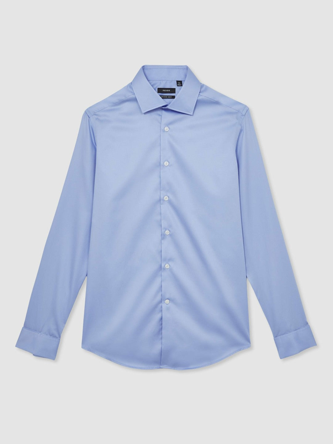 Slim Fit Slim-Fit Cotton-Sateen Shirt in Mid Blue | Reiss Men Recommended