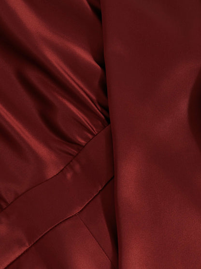 Satin Cape-Sash Jumpsuit in Dark Red | Reiss Women Popular