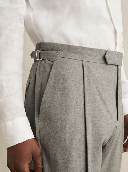 Regular Fit Herringbone Trousers With Cotton in Grey | Reiss Men Best Seller