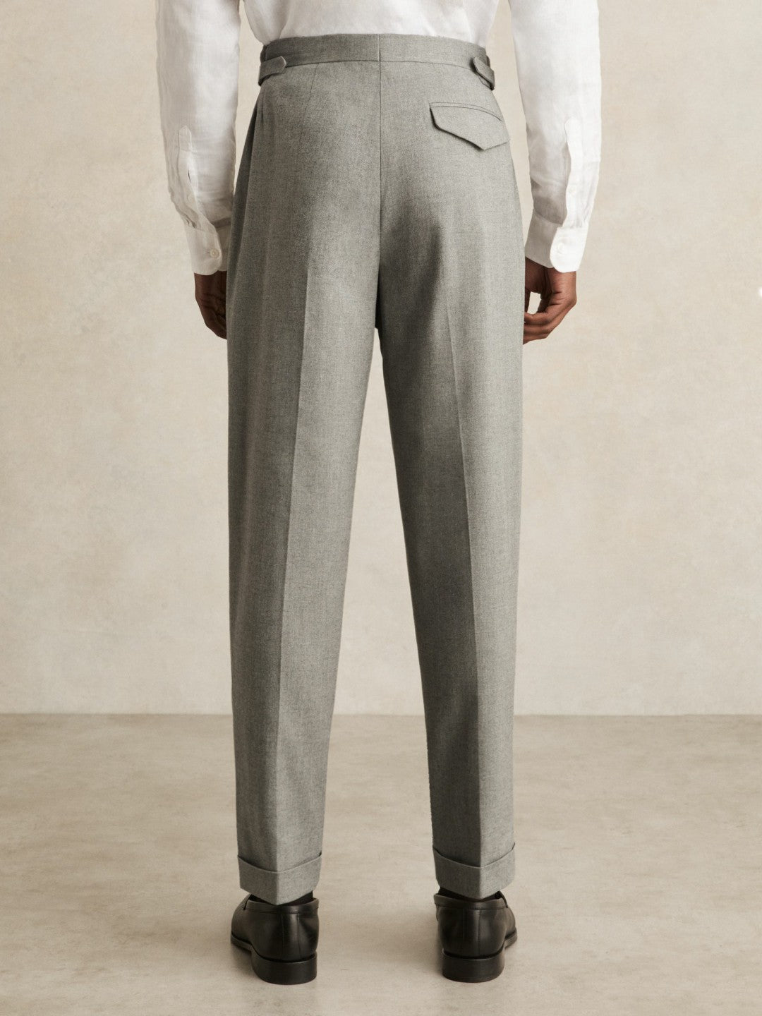 Regular Fit Herringbone Trousers With Cotton in Grey | Reiss Men Best Seller