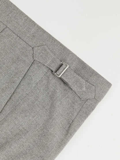 Regular Fit Herringbone Trousers With Cotton in Grey | Reiss Men Best Seller