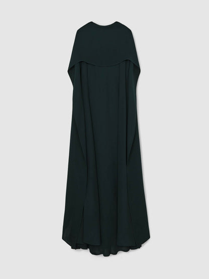 Petite Crepe Cape Maxi Dress in Teal Green | Reiss Women Featured
